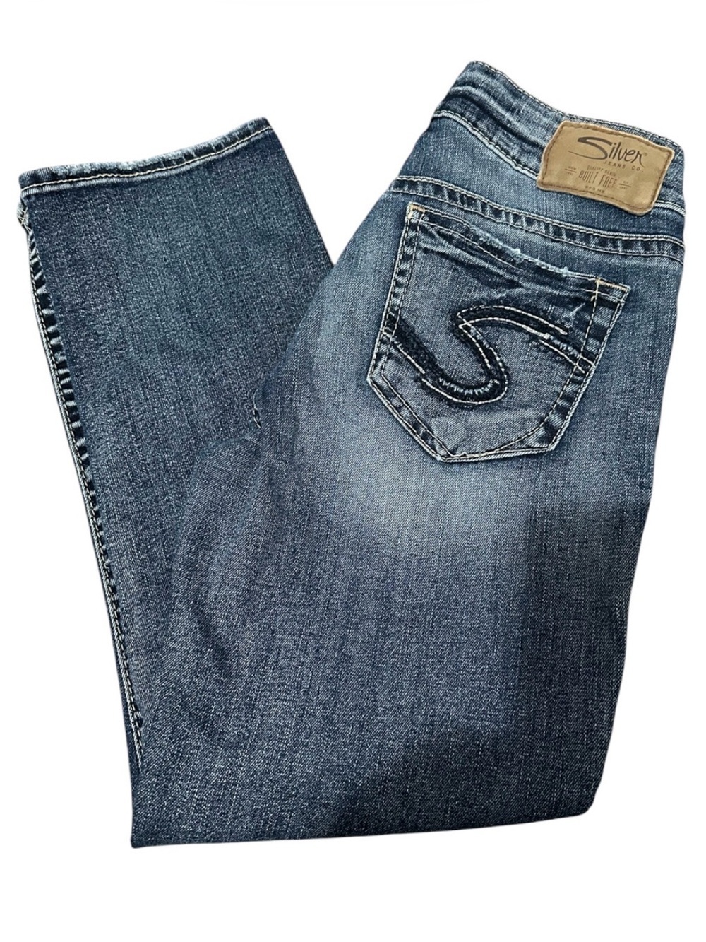 Silver Jeans women’s Suki capri Blue Denim Jeans - Classic Straight Fit size W26